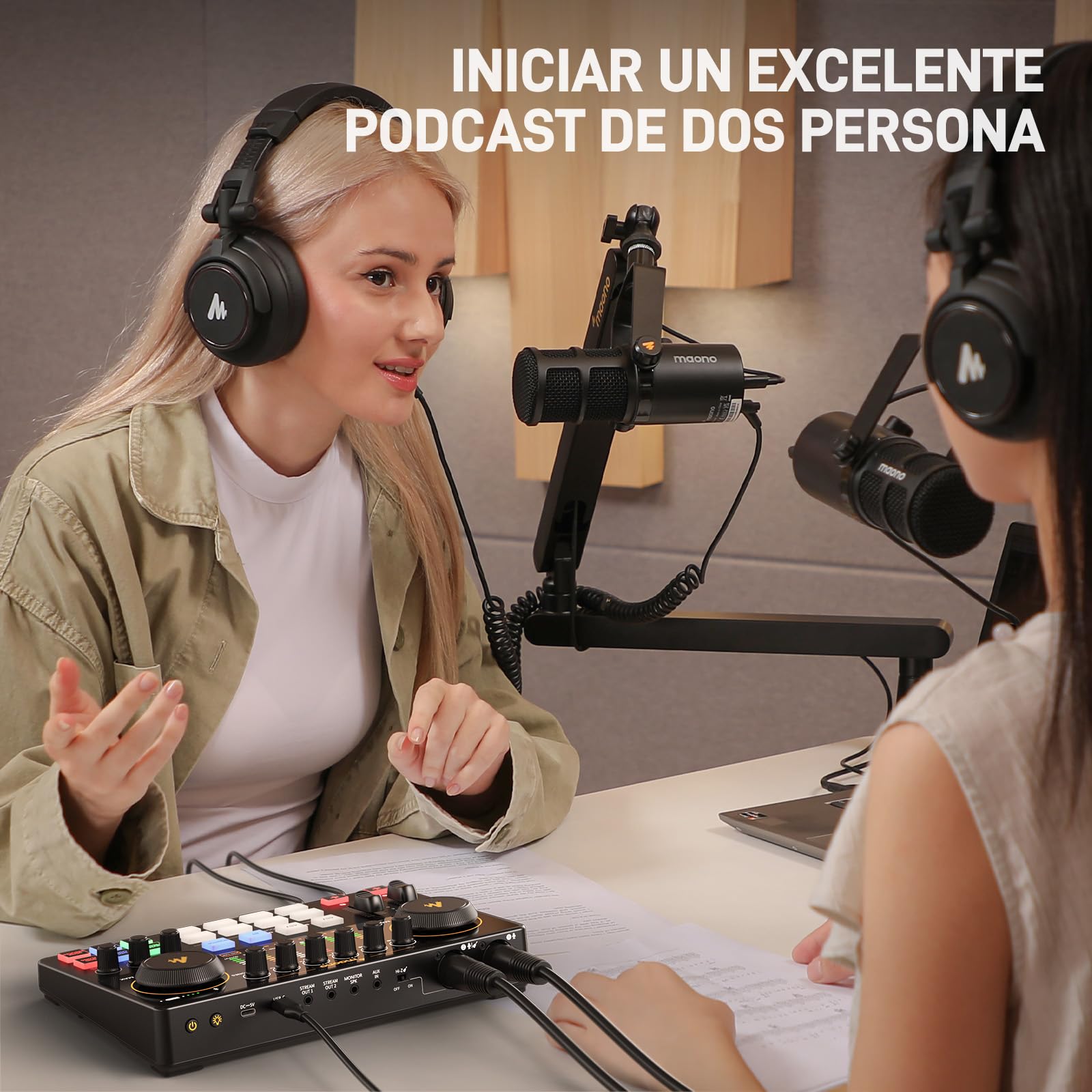 MAONO Podcast Equipment Bundle-XLR USB Podcast Recording Mic kit(PD300X+BA92+E2 Gen2+XLR-180) - Image 9